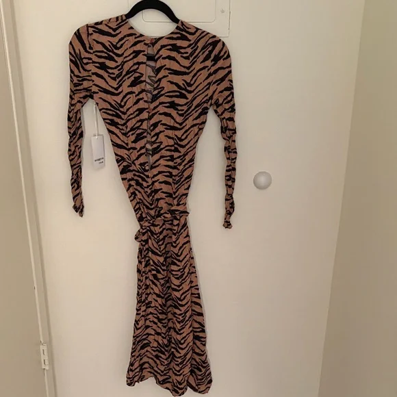 Reformation Tiger Stripe Long Sleeve Dress - Picture 6 of 6